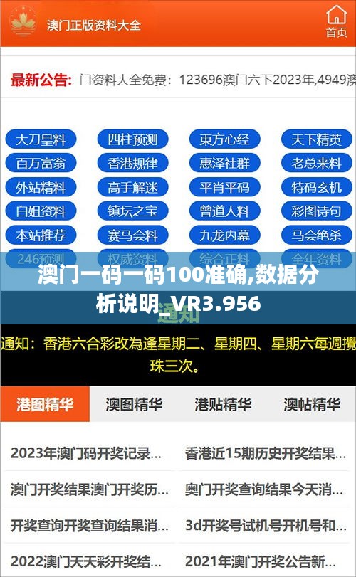 澳门一码一码100准确,数据分析说明_VR3.956