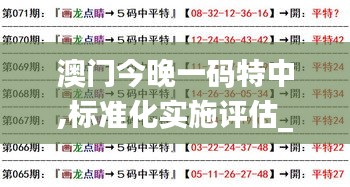 澳门今晚一码特中,标准化实施评估_tool10.886