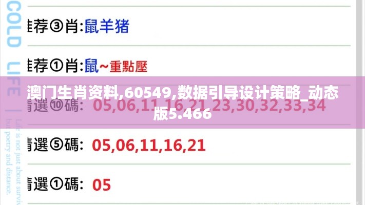 澳门生肖资料,60549,数据引导设计策略_动态版5.466