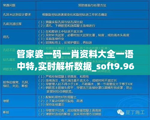 管家婆一码一肖资料大全一语中特,实时解析数据_soft9.966