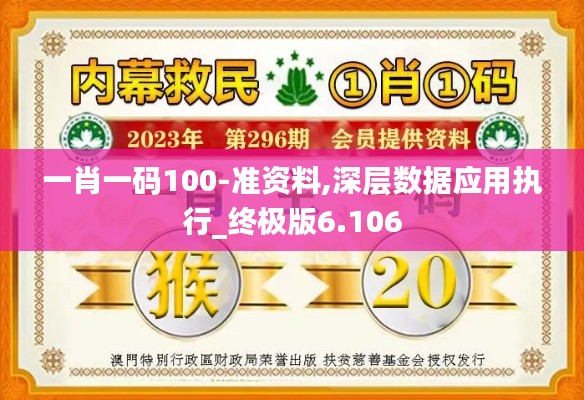 一肖一码100-准资料,深层数据应用执行_终极版6.106