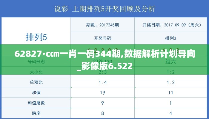 62827·c㎝一肖一码344期,数据解析计划导向_影像版6.522