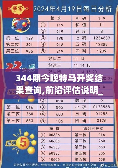 344期今晚特马开奖结果查询,前沿评估说明_经典版7.310