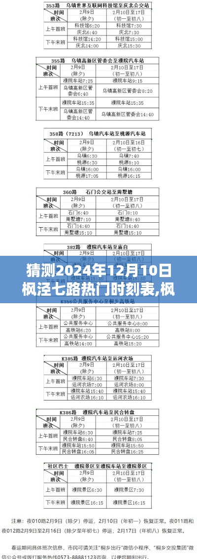 枫泾七路未来时光猜想，揭秘2024年热门时刻表之旅