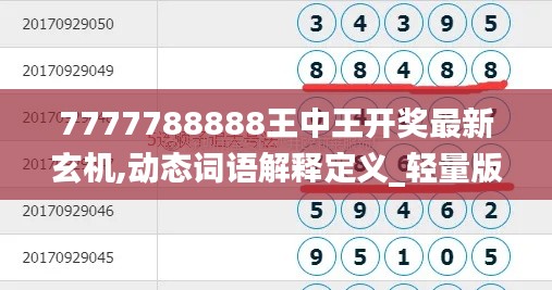 7777788888王中王开奖最新玄机,动态词语解释定义_轻量版1.696