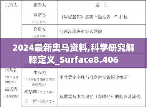2024最新奥马资料,科学研究解释定义_Surface8.406