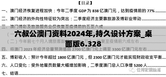 六叔公澳门资料2024年,持久设计方案_桌面版6.328