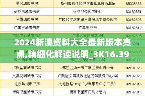 2024新澳资料大全最新版本亮点,精细化解读说明_3K16.390