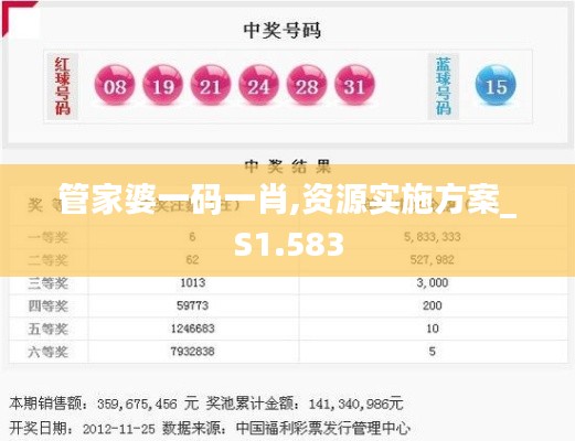 管家婆一码一肖,资源实施方案_S1.583