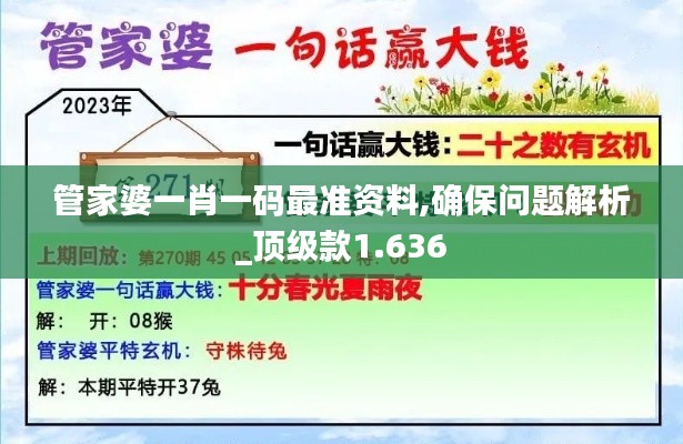 管家婆一肖一码最准资料,确保问题解析_顶级款1.636