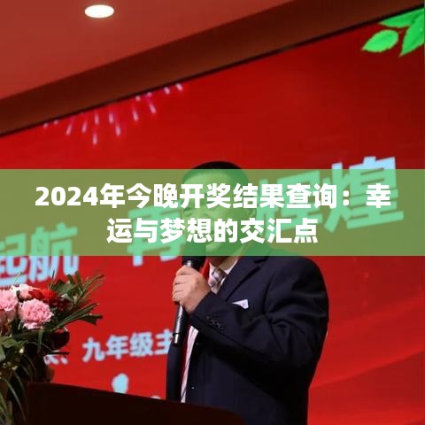 2024年今晚开奖结果查询：幸运与梦想的交汇点