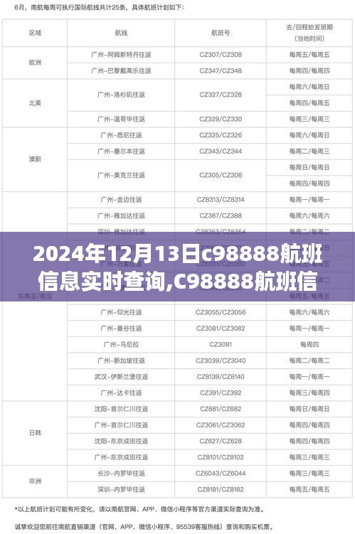 关于C98888航班信息实时查询体系的见解