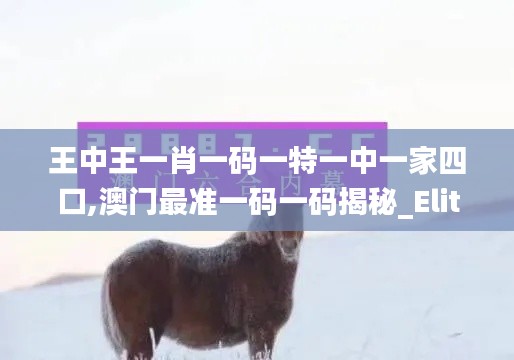 王中王一肖一码一特一中一家四口,澳门最准一码一码揭秘_Elite10.242