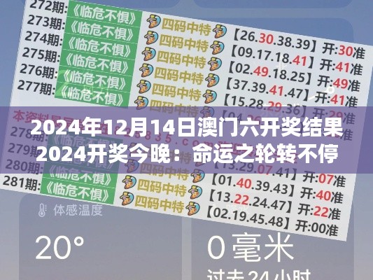 2024年12月14日澳门六开奖结果2024开奖今晚：命运之轮转不停
