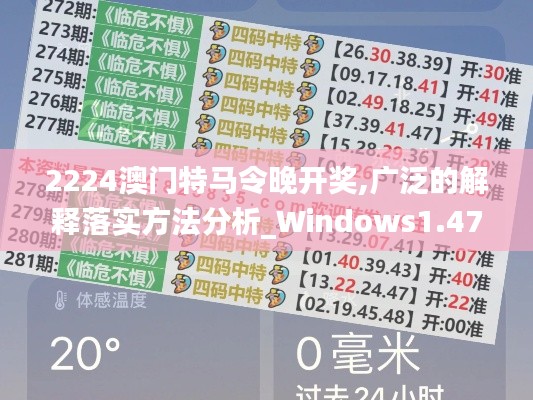 2224澳门特马令晚开奖,广泛的解释落实方法分析_Windows1.479
