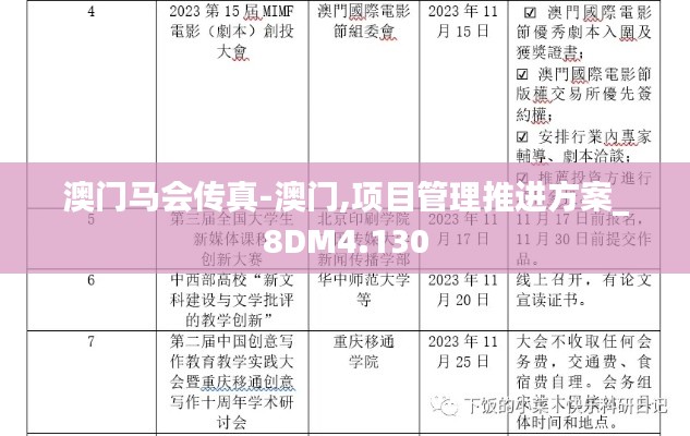 澳门马会传真-澳门,项目管理推进方案_8DM4.130