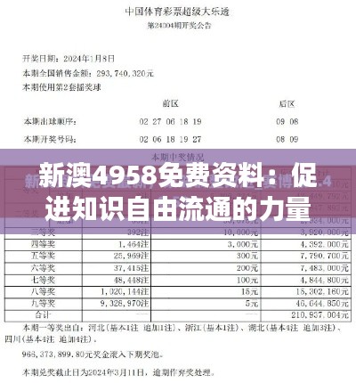 新澳4958免费资料：促进知识自由流通的力量