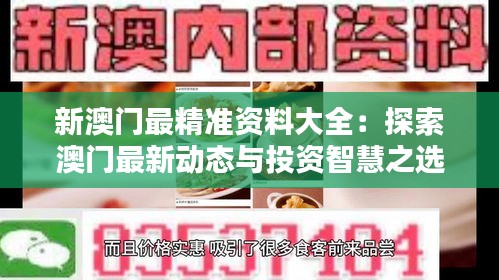 新澳门最精准资料大全：探索澳门最新动态与投资智慧之选