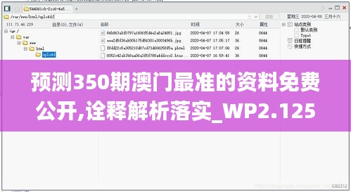预测350期澳门最准的资料免费公开,诠释解析落实_WP2.125