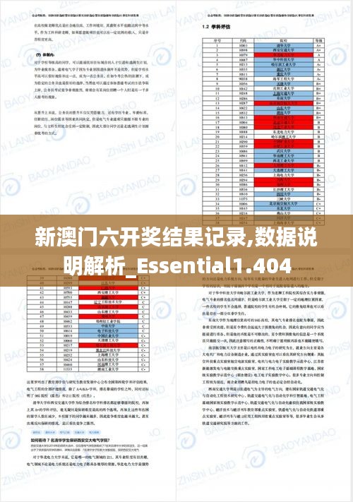 新澳门六开奖结果记录,数据说明解析_Essential1.404