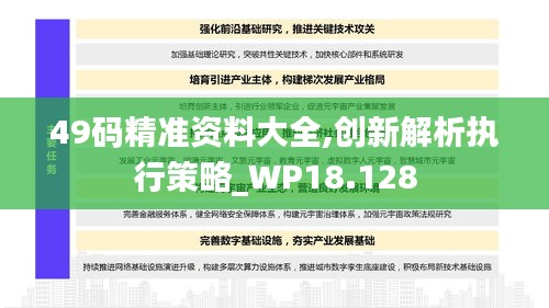 49码精准资料大全,创新解析执行策略_WP18.128