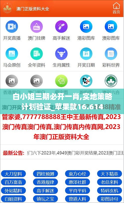 白小姐三期必开一肖,实地策略计划验证_苹果款16.614