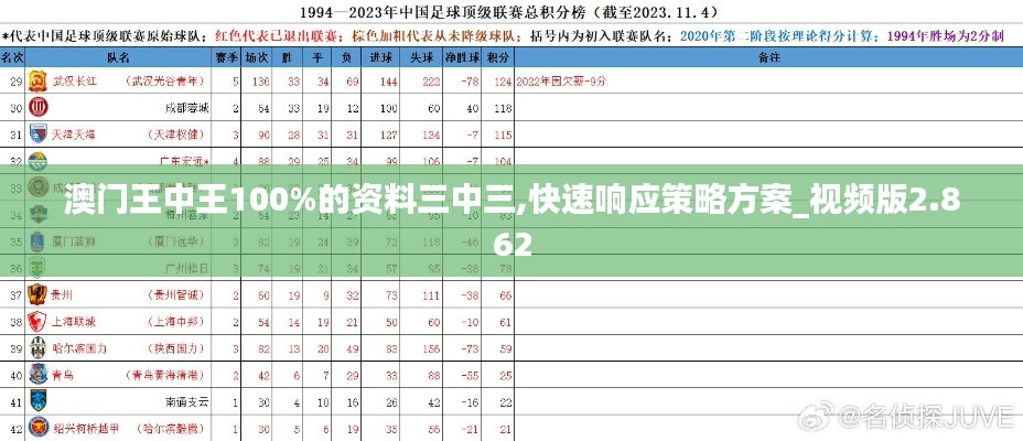 澳门王中王100%的资料三中三,快速响应策略方案_视频版2.862