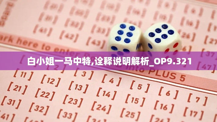白小姐一马中特,诠释说明解析_OP9.321
