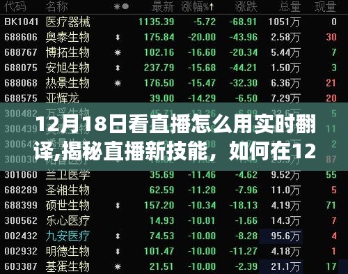 揭秘直播新技能，如何在直播中巧妙使用实时翻译功能观看直播？