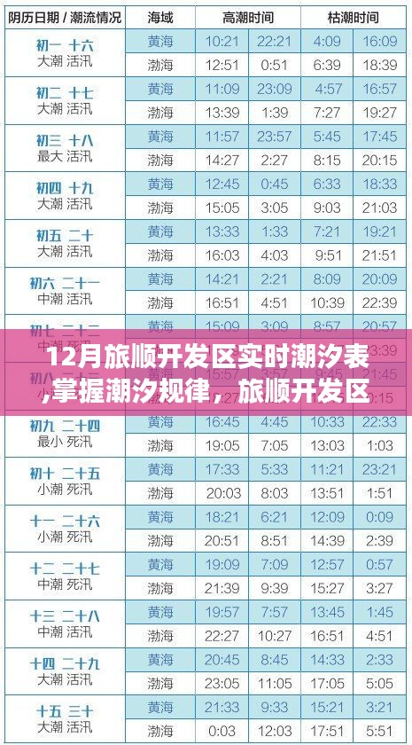 旅顺开发区12月潮汐表，掌握潮汐规律，实时查询指南