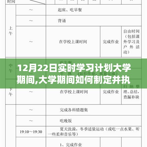 大学期间实时学习计划制定与执行，以12月22日为例的指南