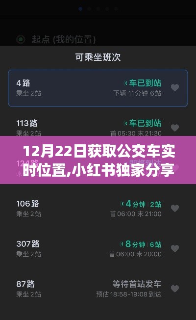 小红书独家分享，轻松掌握公交车实时位置，出行无忧！