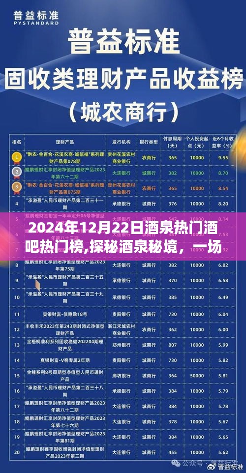 探秘酒泉秘境，与自然共舞的夜晚，热门酒吧上榜之旅（2024年12月22日）