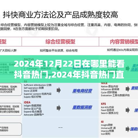 2024年抖音热门直播观看指南，最佳地点分析与直播热门内容预测
