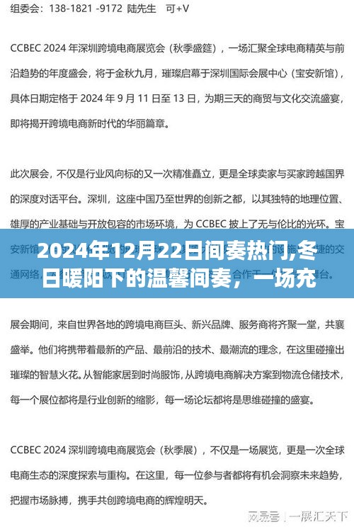 冬日暖阳下的派对盛宴，温馨间奏与爱的陪伴故事，2024年12月22日热门回顾