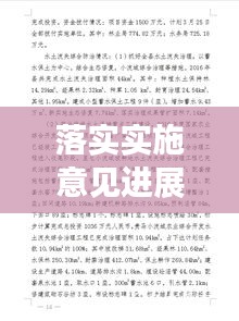 落实实施意见进展报告，细节揭秘，成效显著！
