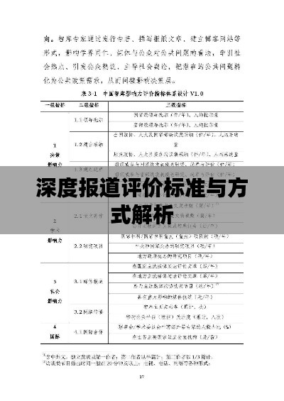 深度报道评价标准与方式解析