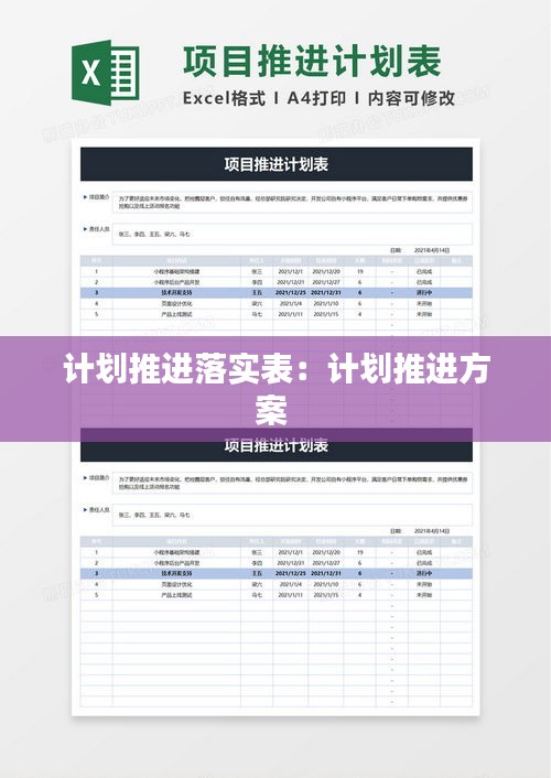 计划推进落实表：计划推进方案 