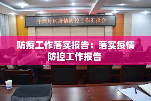 防疫工作落实报告：落实疫情防控工作报告 