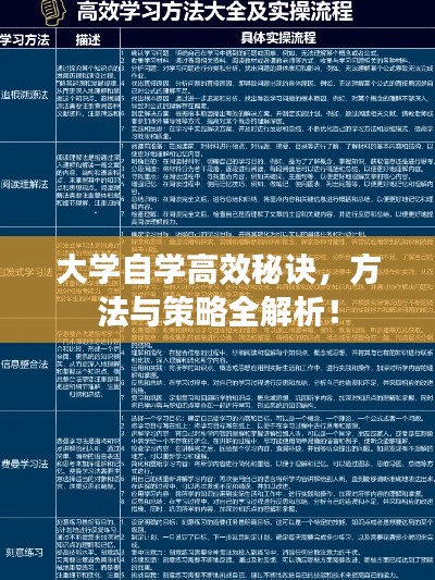 大学自学高效秘诀，方法与策略全解析！