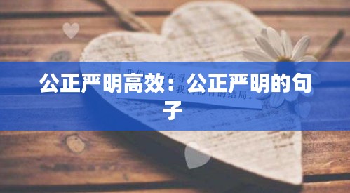 公正严明高效：公正严明的句子 