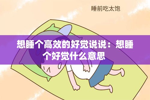 想睡个高效的好觉说说：想睡个好觉什么意思 
