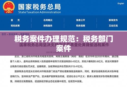 税务案件办理规范：税务部门 案件 