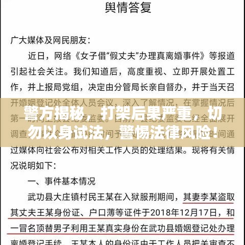 警方揭秘，打架后果严重，切勿以身试法，警惕法律风险！