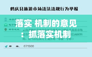 落实 机制的意见：抓落实机制 