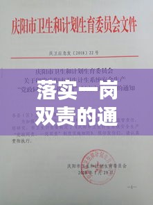 落实一岗双责的通知：落实一岗双责要求 