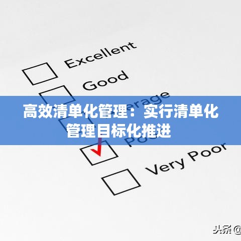 高效清单化管理：实行清单化管理目标化推进 