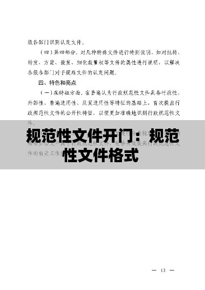 规范性文件开门：规范性文件格式 