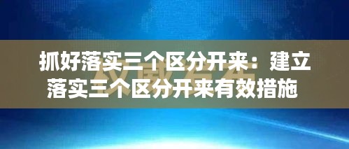 抓好落实三个区分开来：建立落实三个区分开来有效措施 