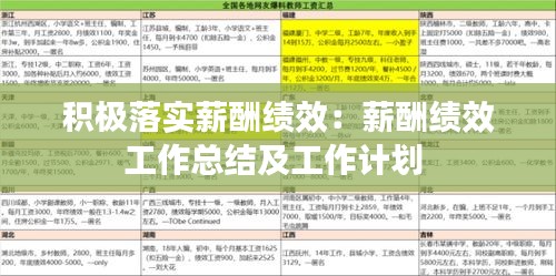 积极落实薪酬绩效：薪酬绩效工作总结及工作计划 